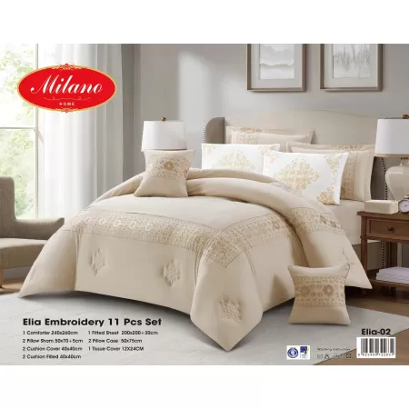 Milanobedlinen Comforter Elia Embroidery 11 Pcs Set 